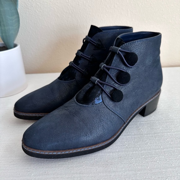 COPY - Sundance Dark Blue Shimmer Leather Heeled Victorian Boots Women’s EU38 U… - Picture 2 of 16